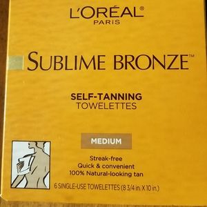 Unused L'oreal Sublime Bronze Self-Tanning Towelettes in Medium - 2 boxes of 6